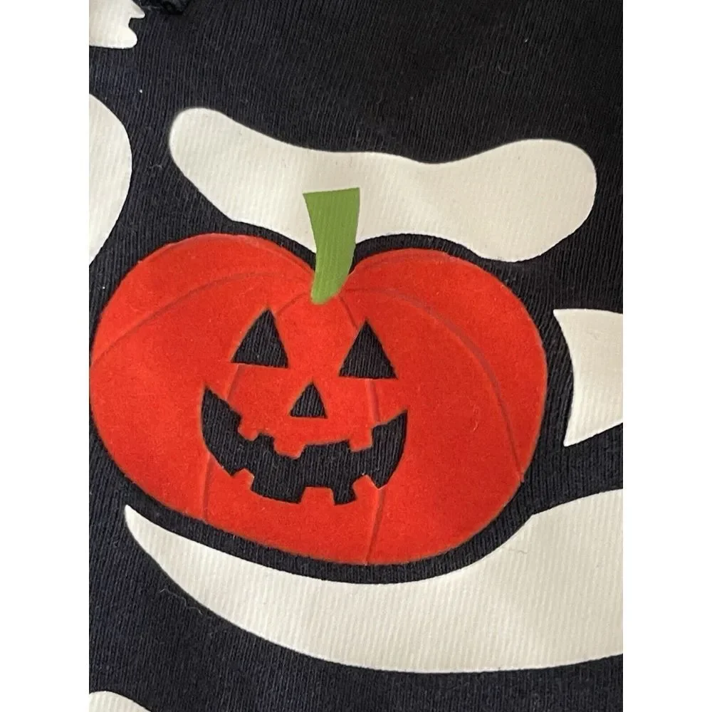 Gymboree Skeleton Body Suit‎ Halloween  Pumpkin Heart Size 2T